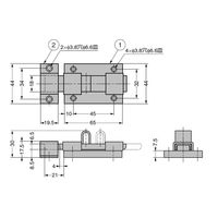 スガツネ工業 ステンレス鋼製角ラッチ KR65 1個（直送品）