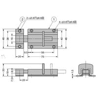 スガツネ工業 ステンレス鋼製角ラッチ KR75 1個（直送品）
