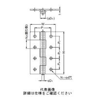 スガツネ工業 ステンレス鋼製平丁番 LSBー100 1セット(2個)（直送品）