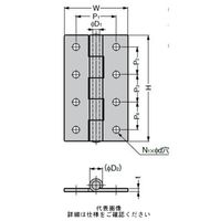 スガツネ工業 ステンレス鋼製平蝶番 LSAー90 1セット(2個)（直送品）