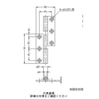 スガツネ工業 ステンレス鋼製抜き差し丁番 KNー64CL 1セット(3個)（直送品）