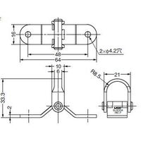スガツネ工業 ステンレス鋼製バタフライフック DZー270 1セット(3個)（直送品）