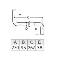 エスコ 大便器用洗浄管 EA472BA-21 1個（直送品）