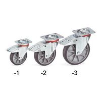 エスコ 160mm キャスター(自在・カバー・後輪ブレーキ付) EA986PD-2 1個（直送品）