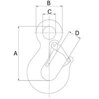 エスコ 1.0ton アイフック EA987FF-51 1セット(4個)（直送品）