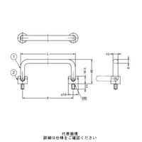 スガツネ工業 ステンレス鋼製片折ハンドル HKー100 1個（直送品）