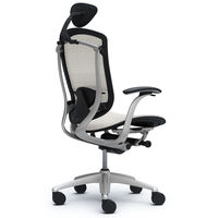 CM11SB FGH3 |オカムラ コンテッサ オフィスチェア 小型ヘッドレスト付 固定肘付 メッシュ シルバーフレーム ネオブラックボディ ホワイト（直送品）