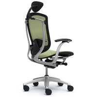 CM11SB FGH6 |オカムラ コンテッサ オフィスチェア 小型ヘッドレスト付 固定肘 背座メッシュ シルバー×ネオブラック ピスタチオグリーン（直送品）