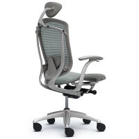 CM11SG FBH3 |オカムラ コンテッサ オフィスチェア 小型ヘッドレスト付 固定肘付 メッシュ シルバー×ネオグレー ライトグレー（直送品）