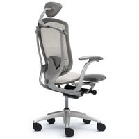 CM11SG FGH3 |オカムラ コンテッサ オフィスチェア 小型ヘッドレスト付 固定肘付 メッシュ シルバーフレーム ネオグレーボディ ホワイト（直送品）