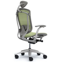 CM11SG FGH6 |オカムラ コンテッサ オフィスチェア 小型ヘッドレスト付 固定肘 背座メッシュ シルバー×ネオグレー ピスタチオグリーン（直送品）
