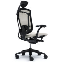 CM12BB FGF3 |オカムラ コンテッサ オフィスチェア 小型ヘッドレスト付 固定肘 背メッシュ座クッション ブラック×ネオブラック ホワイト（直送品）