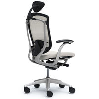 CM12SB FGF3 |オカムラ コンテッサ オフィスチェア 小型ヘッドレスト付 固定肘 背メッシュ座クッション シルバー×ネオブラック ホワイト（直送品）