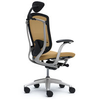 CM12SB FGF7 |オカムラ コンテッサ チェア 小型ヘッドレスト付 固定肘 背メッシュ座クッション シルバー×ネオブラック サンドベージュ（直送品）