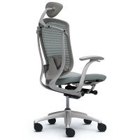 CM12SG FBF3 |オカムラ コンテッサ チェア 小型ヘッドレスト付 固定肘 背メッシュ座クッション シルバー×ネオグレー ライトグレー（直送品）
