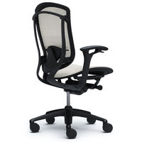 CM31BB FGH3 |オカムラ コンテッサ オフィスチェア スタンダードタイプ 可動肘付 メッシュ ブラックフレーム ネオブラックボディ ホワイト（直送品）
