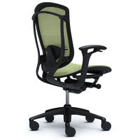 CM31BB FGH6 |オカムラ コンテッサ オフィスチェア スタンダードタイプ 可動肘 背座メッシュ ブラック×ネオブラック ピスタチオグリーン（直送品）
