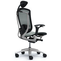 CM51SB FBH3 |オカムラ コンテッサ オフィスチェア 小型ヘッドレスト付 可動肘付 メッシュ シルバー×ネオブラック ライトグレー（直送品）