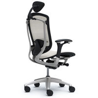 CM51SB FGH3 |オカムラ コンテッサ オフィスチェア 小型ヘッドレスト付 可動肘付 メッシュ シルバーフレーム ネオブラックボディ ホワイト（直送品）