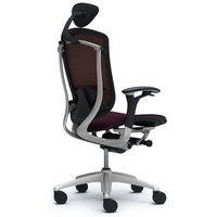 CM51SB FGH8 |オカムラ コンテッサ オフィスチェア 小型ヘッドレスト付 可動肘 メッシュ シルバー×ネオブラック ダークブラウン（直送品）