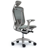 CM51SG FBH3 |オカムラ コンテッサ オフィスチェア 小型ヘッドレスト付 可動肘付 メッシュ シルバー×ネオグレー ライトグレー（直送品）