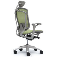 CM51SG FGH6 |オカムラ コンテッサ オフィスチェア 小型ヘッドレスト付 可動肘 背座メッシュ シルバー×ネオグレー ピスタチオグリーン（直送品）