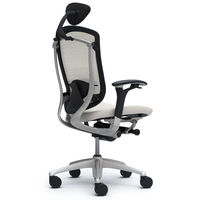 CM52SB FGF3 |オカムラ コンテッサ オフィスチェア 小型ヘッドレスト付 可動肘 背メッシュ座クッション シルバー×ネオブラック ホワイト（直送品）