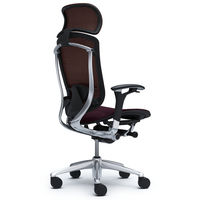 CM91AB FGH8 |オカムラ コンテッサ オフィスチェア 大型ヘッドレスト付 可動肘 背座メッシュ ポリッシュ×ネオブラック ダークブラウン（直送品）
