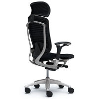 CM91SB FBH1 |オカムラ コンテッサ オフィスチェア 大型ヘッドレスト付 可動肘付 メッシュ シルバーフレーム ネオブラックボディ ブラック（直送品）