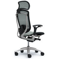 CM91SB FBH3 |オカムラ コンテッサ オフィスチェア 大型ヘッドレスト付 可動肘付 メッシュ シルバー×ネオブラック ライトグレー（直送品）