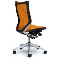 CP35AR FDH8 |オカムラ バロン オフィスチェア ハイバック 肘なし スタンダードメッシュ ポリッシュフレーム ブラックボディ オレンジ（直送品）