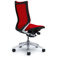 CP35AR FDH9 |オカムラ バロン オフィスチェア ハイバック 肘なし 背・座スタンダードメッシュ ポリッシュフレーム ブラックボディ レッド（直送品）
