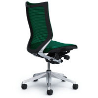 CP35AR FEH5 |オカムラ バロン オフィスチェア ハイバック 肘なし メッシュ ポリッシュフレーム ブラックボディ ダークグリーン（直送品）