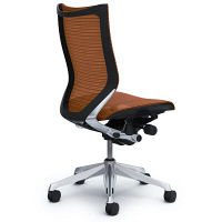 CP35AR FEH8 |オカムラ バロン オフィスチェア ハイバック 肘なし スタンダードメッシュ ポリッシュフレーム ブラックボディ ブラウン（直送品）