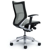 CP83AR FDH3 |オカムラ バロン オフィスチェア ローバック 可動肘付 メッシュ ポリッシュフレーム ブラックボディ ライトグレー（直送品）