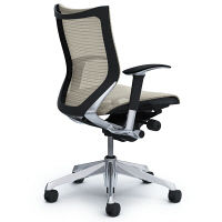 CP83AR FEH3 |オカムラ バロン オフィスチェア ローバック 可動肘付 スタンダードメッシュ ポリッシュフレーム ブラックボディ ホワイト（直送品）