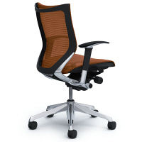 CP83AR FEH8 |オカムラ バロン オフィスチェア ローバック 可動肘付 スタンダードメッシュ ポリッシュフレーム ブラックボディ ブラウン（直送品）
