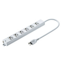 延長コード 電源タップ 0.3m 3P（ピン） 6個口 マグネット ライトグレー TAP-K6-03 サンワサプライ 1個（直送品）