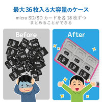 エレコム（ELECOM） SD/microSDカードケース（プラスチックタイプ） ピンク CMC-SDCPP36PN 1個