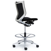 バロン ハイチェア ローバック 肘無 背スタンダード・座クッション ポリッシュ×ホワイト ブラック CP38BW FDF1（直送品）