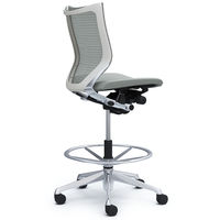 バロン ハイチェア ローバック 肘無 背スタンダード・座クッション ポリッシュ×ホワイト ライトグレー CP38BW FDF3（直送品）