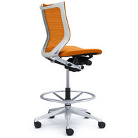 バロン ハイチェア ローバック 肘無 背スタンダード・座クッション ポリッシュ×ホワイト オレンジ CP38BW FDF8（直送品）