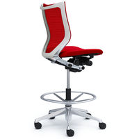 バロン ハイチェア ローバック 肘無 背スタンダード・座クッション ポリッシュ×ホワイト レッド CP38BW FDF9（直送品）