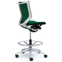 バロン ハイチェア ローバック 肘無 背スタンダード・座クッション ポリッシュ×ホワイト ダークグリーン CP38BW FEF5（直送品）