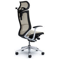 CP42AR FEH3 バロン チェア EXハイバック 可動ヘッドレスト 固定肘 背・座スタンダード ポリッシュ×ブラック ホワイト（直送品）