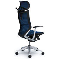 CP42AR FEH4 バロン チェア EXハイバック 可動ヘッドレスト 固定肘 背・座スタンダード ポリッシュ×ブラック ミディアムブルー（直送品）