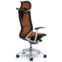 CP42AR FEH8 バロン チェア EXハイバック 可動ヘッドレスト 固定肘 背・座スタンダード ポリッシュ×ブラック ブラウン（直送品）