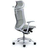 CP42AW FDH3 バロン チェア EXハイバック 可動ヘッドレスト 固定肘 背・座スタンダード ポリッシュ×ホワイト ライトグレー（直送品）