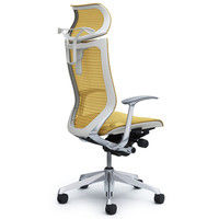 CP42AW FEH7 バロン チェア EXハイバック 可動ヘッドレスト 固定肘 背・座スタンダード ポリッシュ×ホワイト ベージュ（直送品）