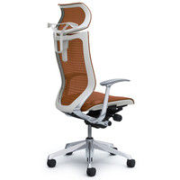 CP42AW FEH8 バロン チェア EXハイバック 可動ヘッドレスト 固定肘 背・座スタンダード ポリッシュ×ホワイト ブラウン（直送品）